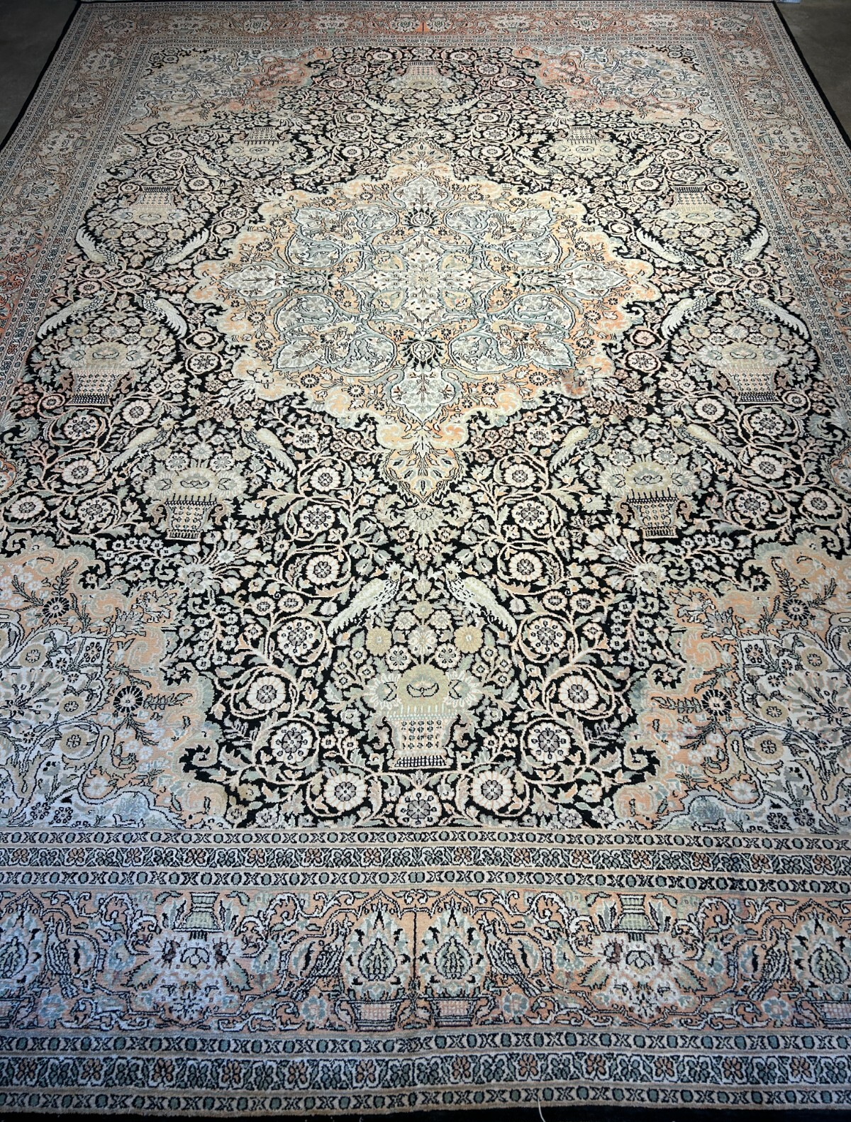 9'x12'6" Hand-Knotted 100%  Kashmiri Silk Pile Area Rug