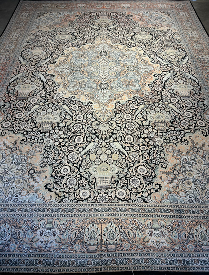 9'x12'6" Hand-Knotted 100%  Kashmiri Silk Pile Area Rug