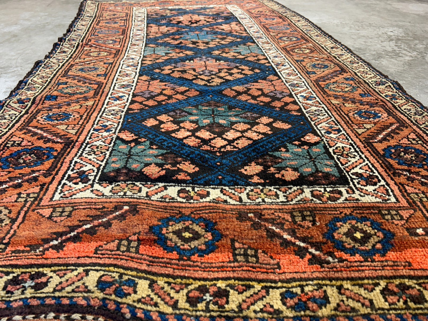 3'4"x6'6" Antique Hand-Knotted 100% Wool Pile Kordish Area Rug - Carpet