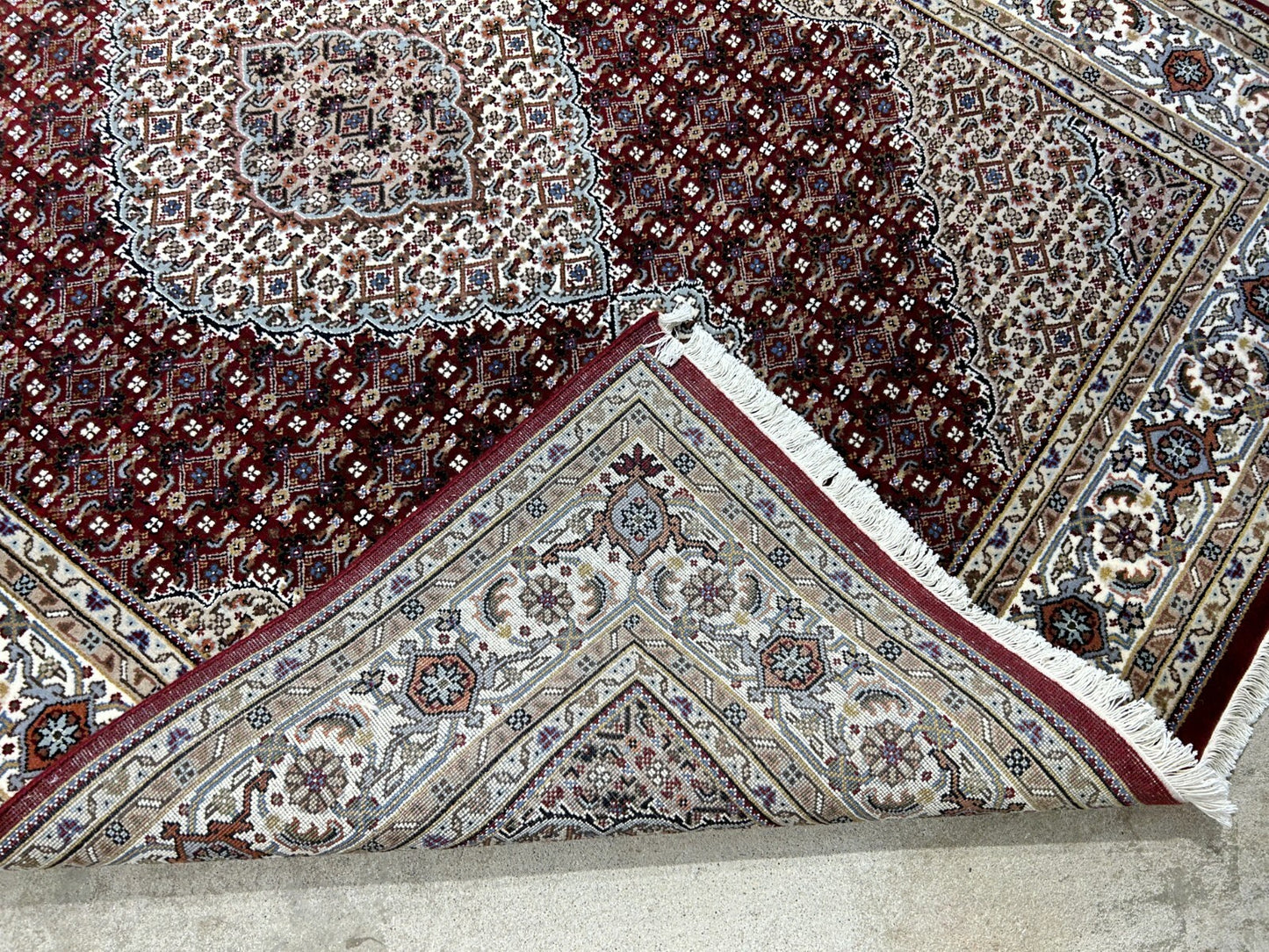 5'8"x7'8" Hand-Knotted 100% Wool Pile Tabrize Design Carpet - Area Rug