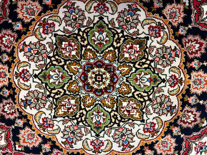 6'7"x9'10" Fine Hand-Knotted Wool & Silk Blend Tabrize Carpet - Area Rug