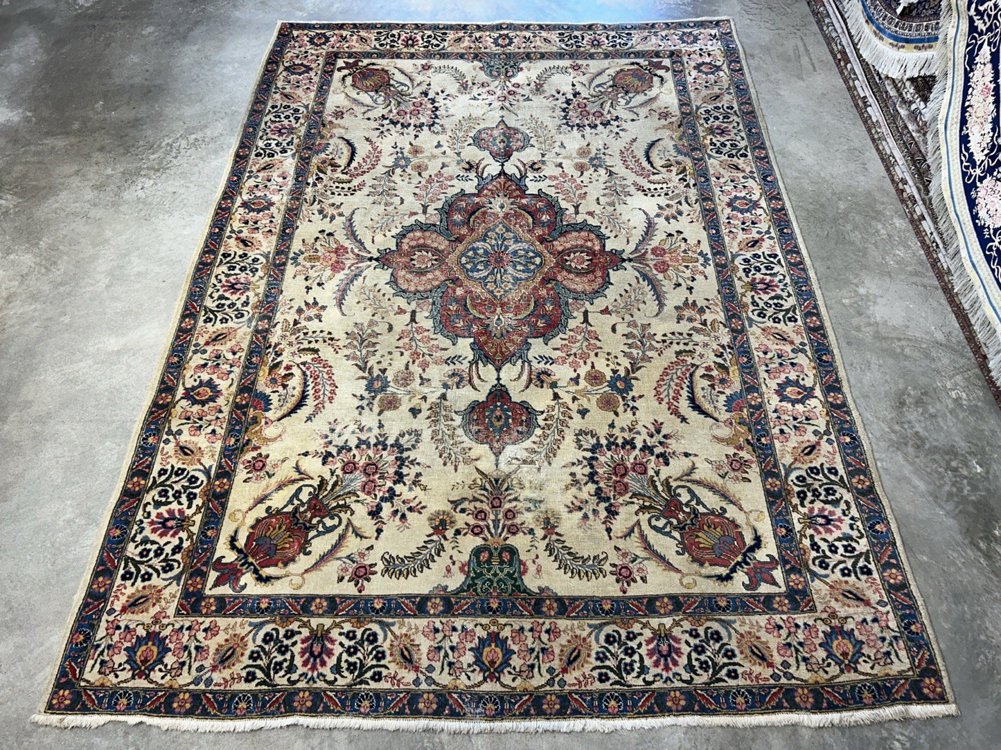 7’8”x10’8” Antique Hand-Knotted 100% Wool Pile Tabrize Area Rug - Carpet