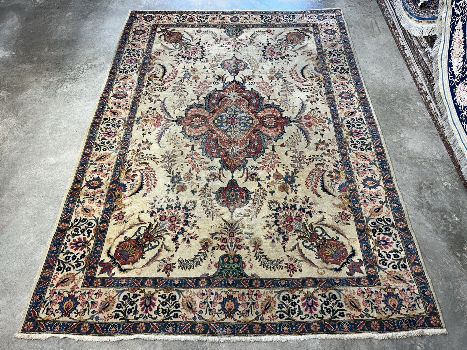 7’8”x10’8” Antique Hand-Knotted 100% Wool Pile Tabrize Area Rug - Carpet