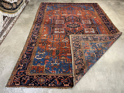 Collector Item- 7’9”x11’5” Antique Hand-Knotted 100% Wool Pile Serapie Area Rug