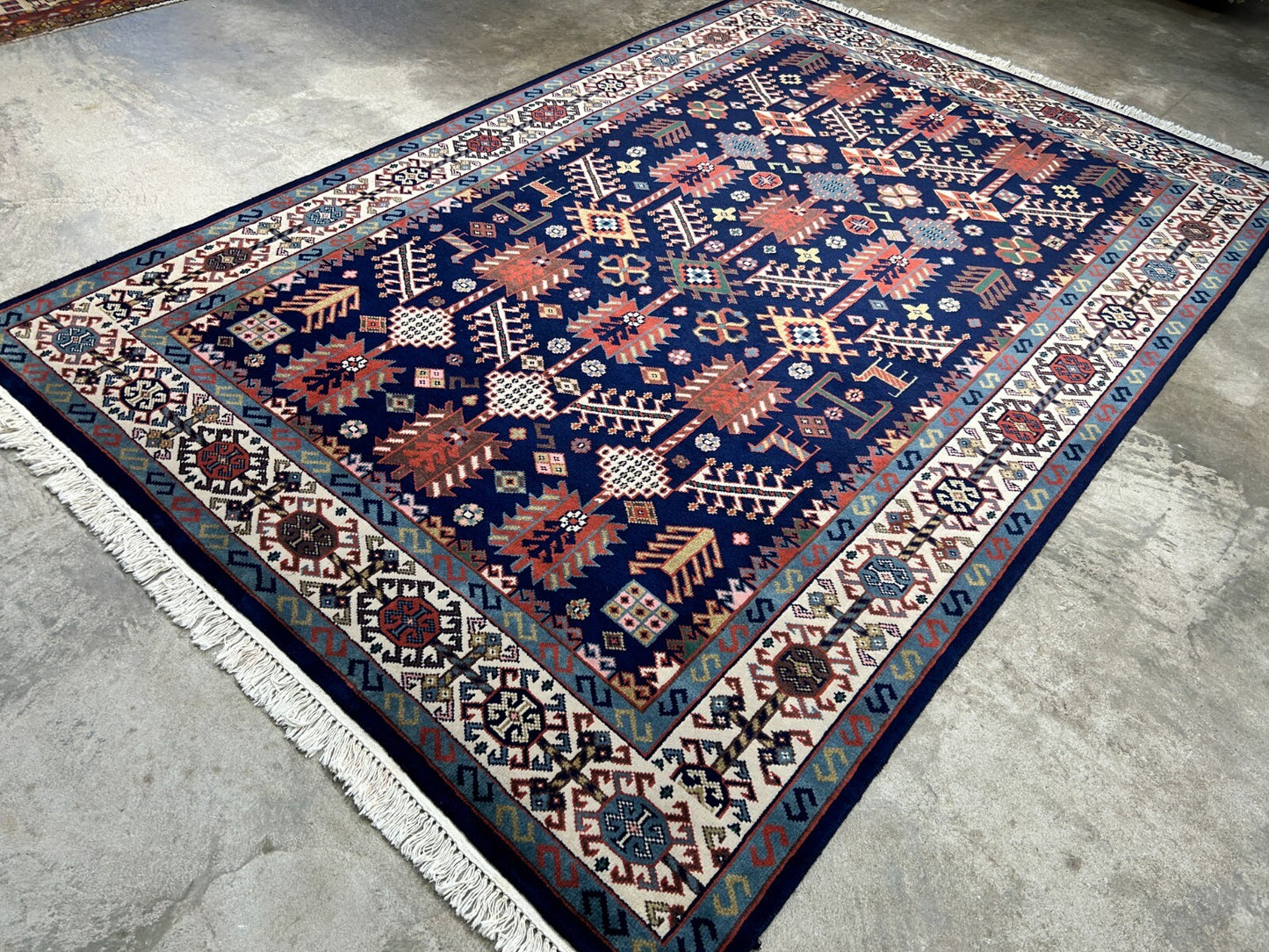 5'10"x8'9" Hand-Knotted 100% Wool Carpet - Kazak Area Rug