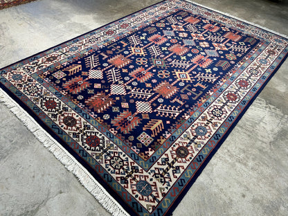 5'10"x8'9" Hand-Knotted 100% Wool Carpet - Kazak Area Rug