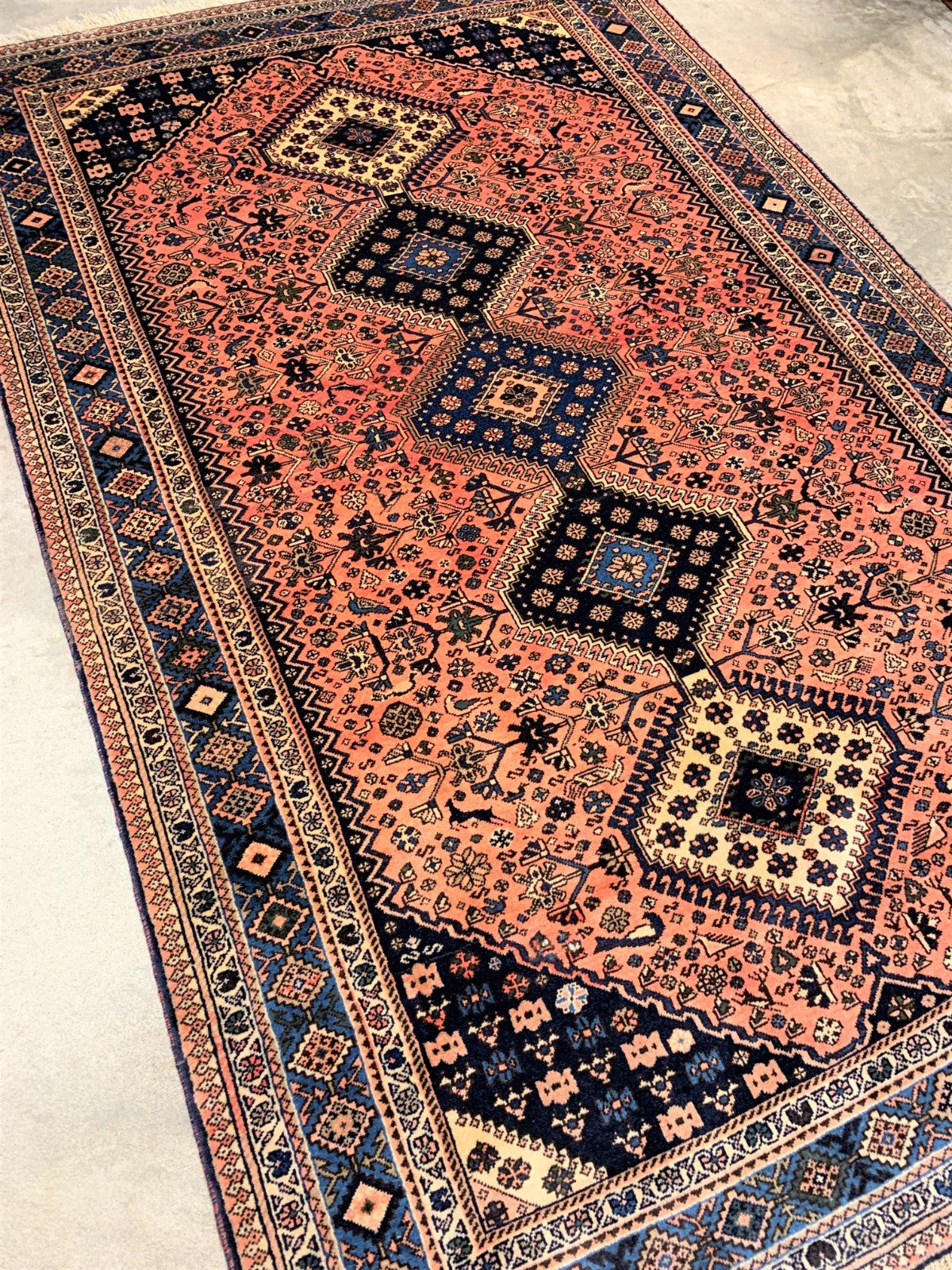 5'2'' x 8' Hand-Knotted 100% Wool Pile Yalameh Area Rug - Carpet