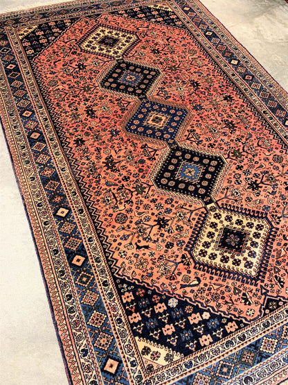 5'2'' x 8' Hand-Knotted 100% Wool Pile Yalameh Area Rug - Carpet