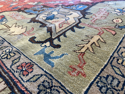 7'3"x10'3" Fine Hand-Knotted 100% Wool Pile IndoHeriz Rug