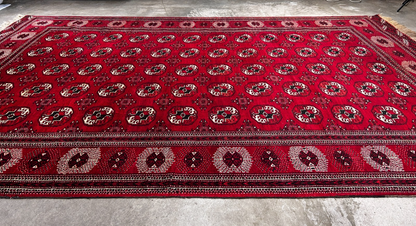 7'6" x 11'5'' Hand-Knotted 100% Wool Pile Turkamane Area Rug - Carpet