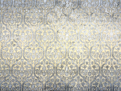 8' x 10'1" Hand-Knotted Silver 100% Wool Carpet - Indian All-Over Area Rug - 3D