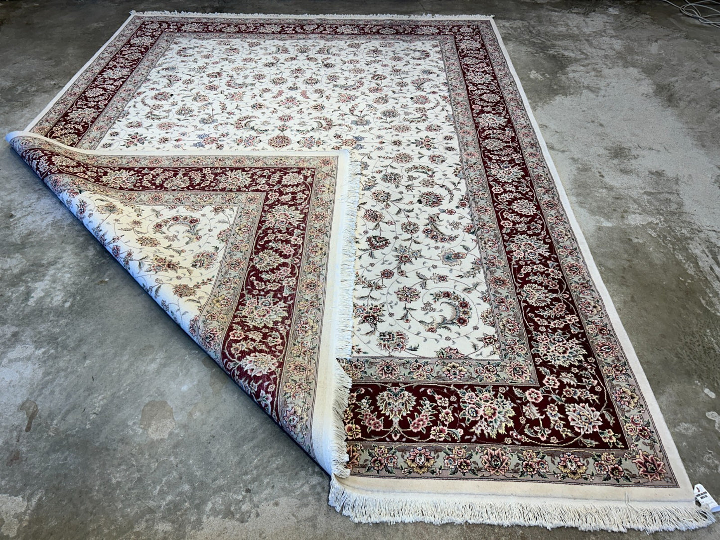 9'x12' Hand-Knotted Wool & Silk Pile Sinopersian Carpet - Area Rug