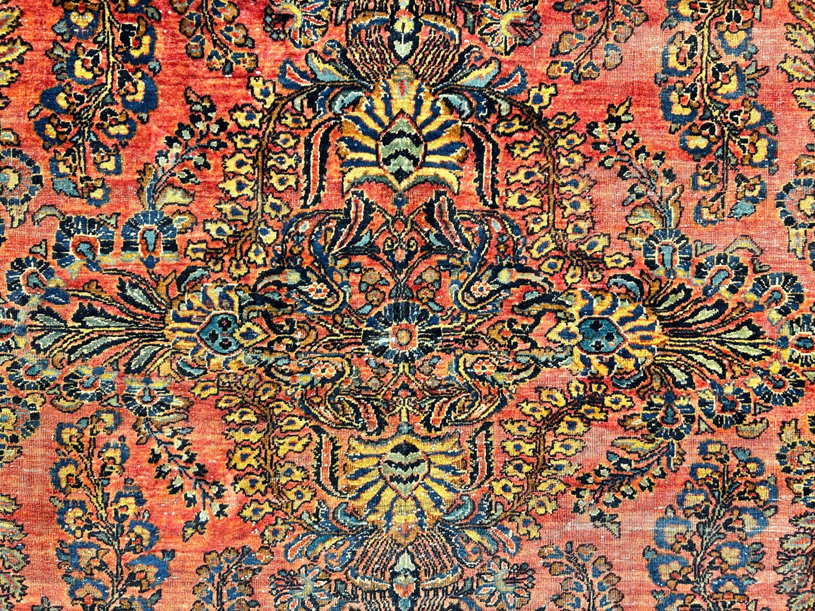 8'11"x11'8" Antique Fine Lamb Wool Sarouke Rug Hand-knotted Carpet