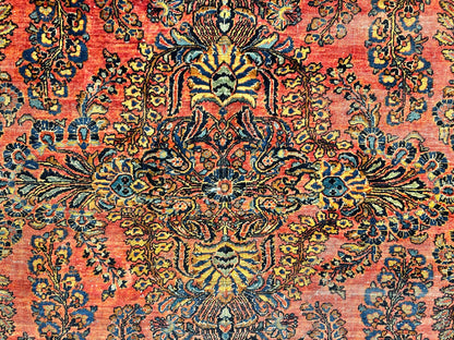 8'11"x11'8" Antique Fine Lamb Wool Sarouke Rug Hand-knotted Carpet