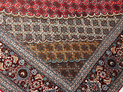 8'3"x11'3" Hand-Knotted Silk & Wool Tabrize Fish Style Area Rug