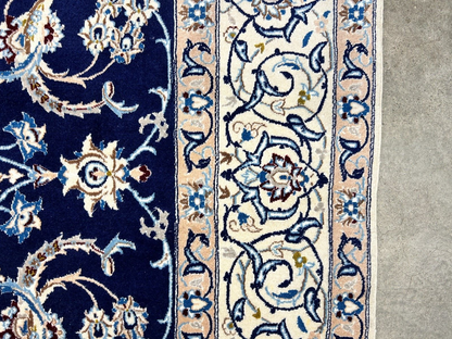 6'5"x10'1" Fine Hand-Knotted Wool & Silk Naine Rug - Area Carpet