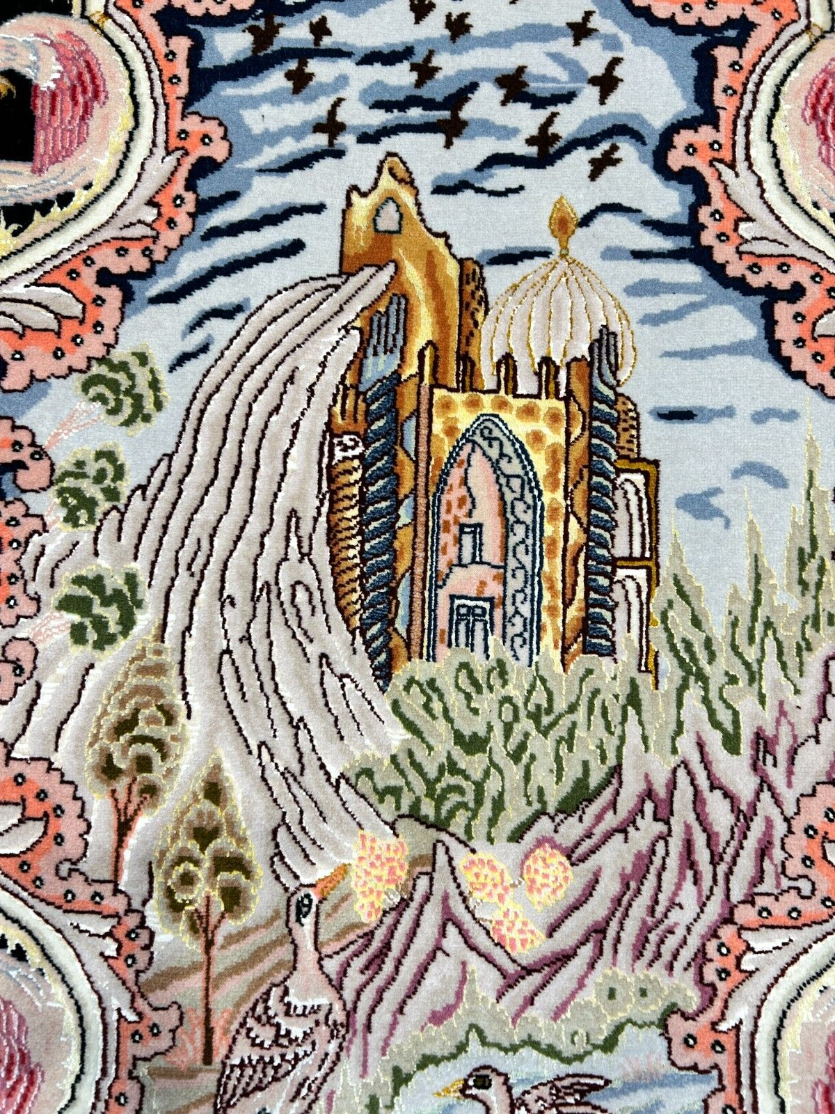 6'8"x10'3" Very-Fine Hand-Knotted Wool & Silk Blend Tabrize Carpet - Area Rug