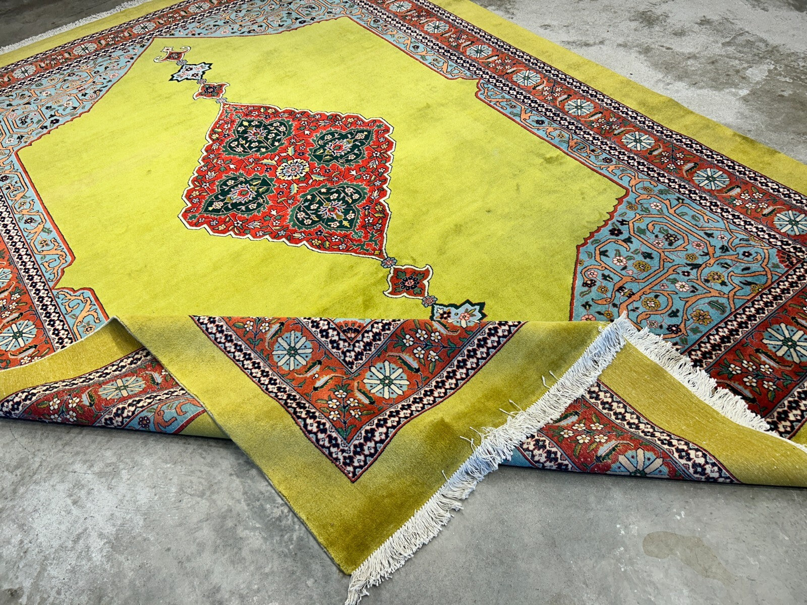 8'2"x11'3" One-of-a-Kind Hand-Knotted 100% Wool Pile Tabrize Carpet - Area Rug