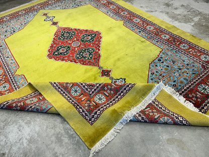 8'2"x11'3" One-of-a-Kind Hand-Knotted 100% Wool Pile Tabrize Carpet - Area Rug