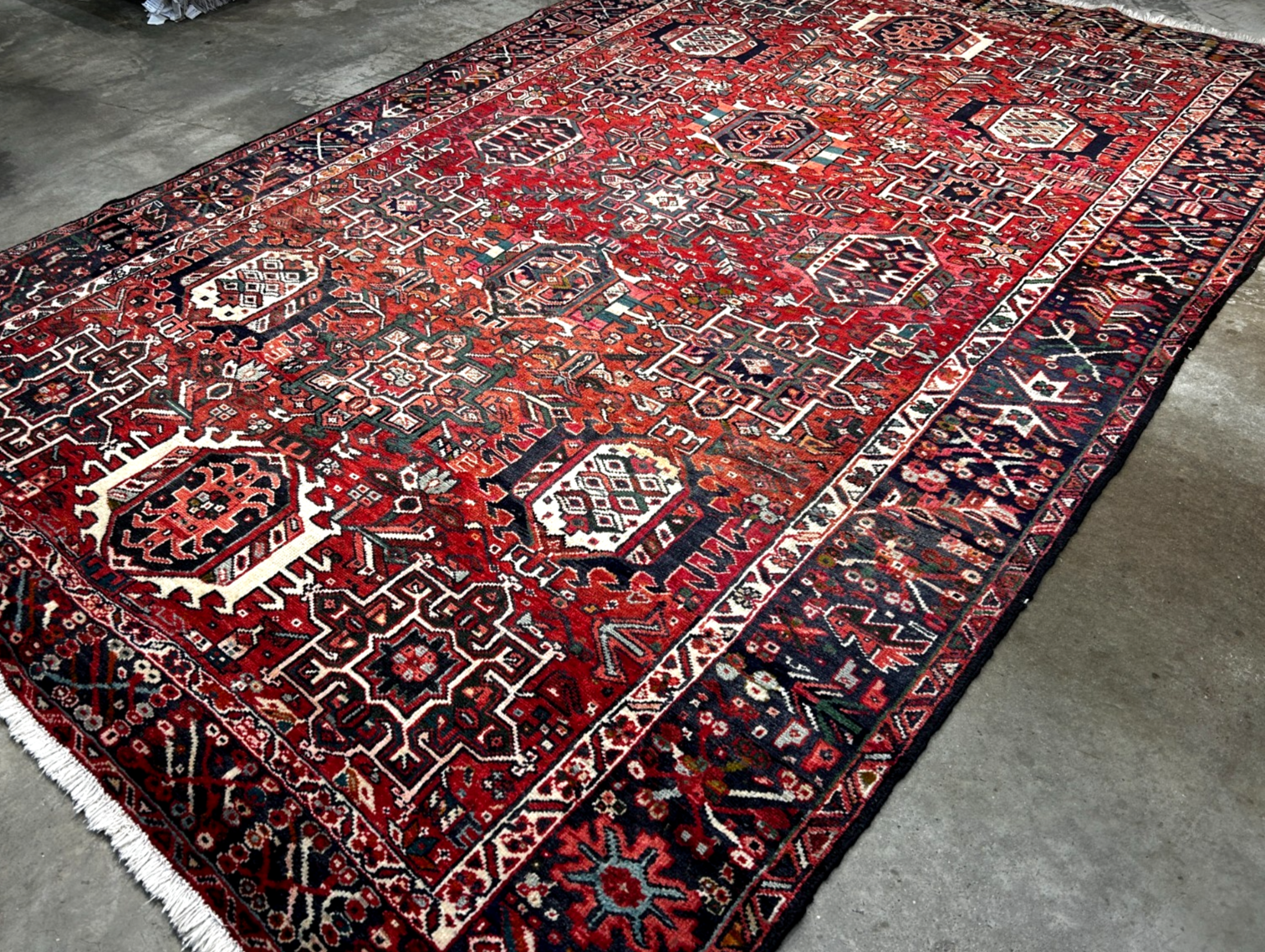 7'8" x 12' Hand-Knotted 100% Wool Pile Karaja  Area Rug - Carpet