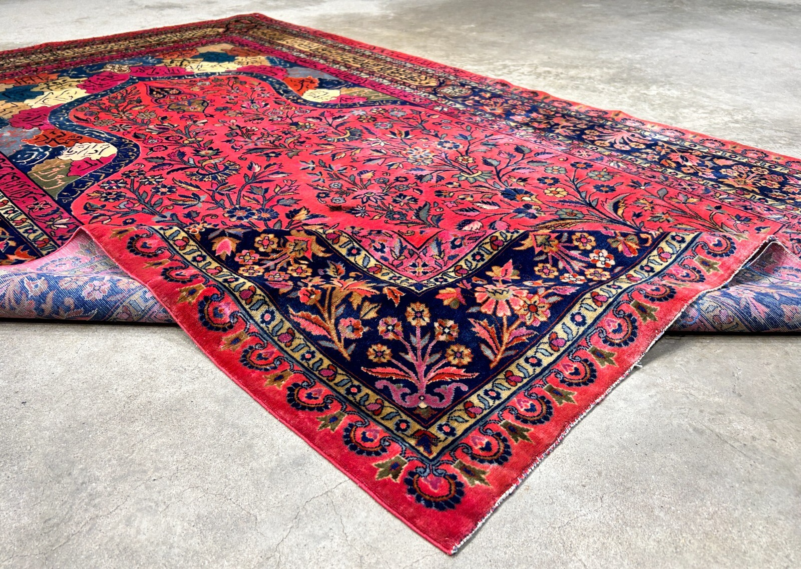 4'1"x6'10" Collector Antique Extra Fine Hand-Knotted 100% Wool Kashane Rug