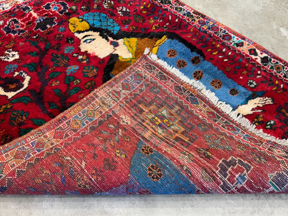 4'2"x5'3" Gorgeous Hand-Knotted 100% Wool Pile Pictorial Area Rug - Carpet