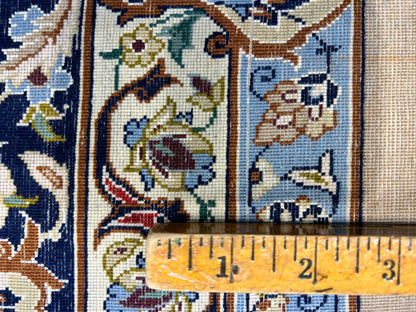 6'10"x10'4"Extra Fine Hand-Knotted Wool & Silk Isfahane Rug - Area Carpet