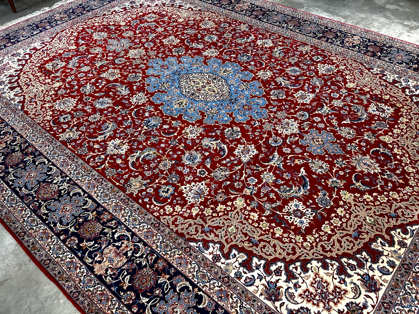 8'10"x12'4" Extra Fine Hand-Knotted Wool & Silk Isfahane Zolfaghari Rug