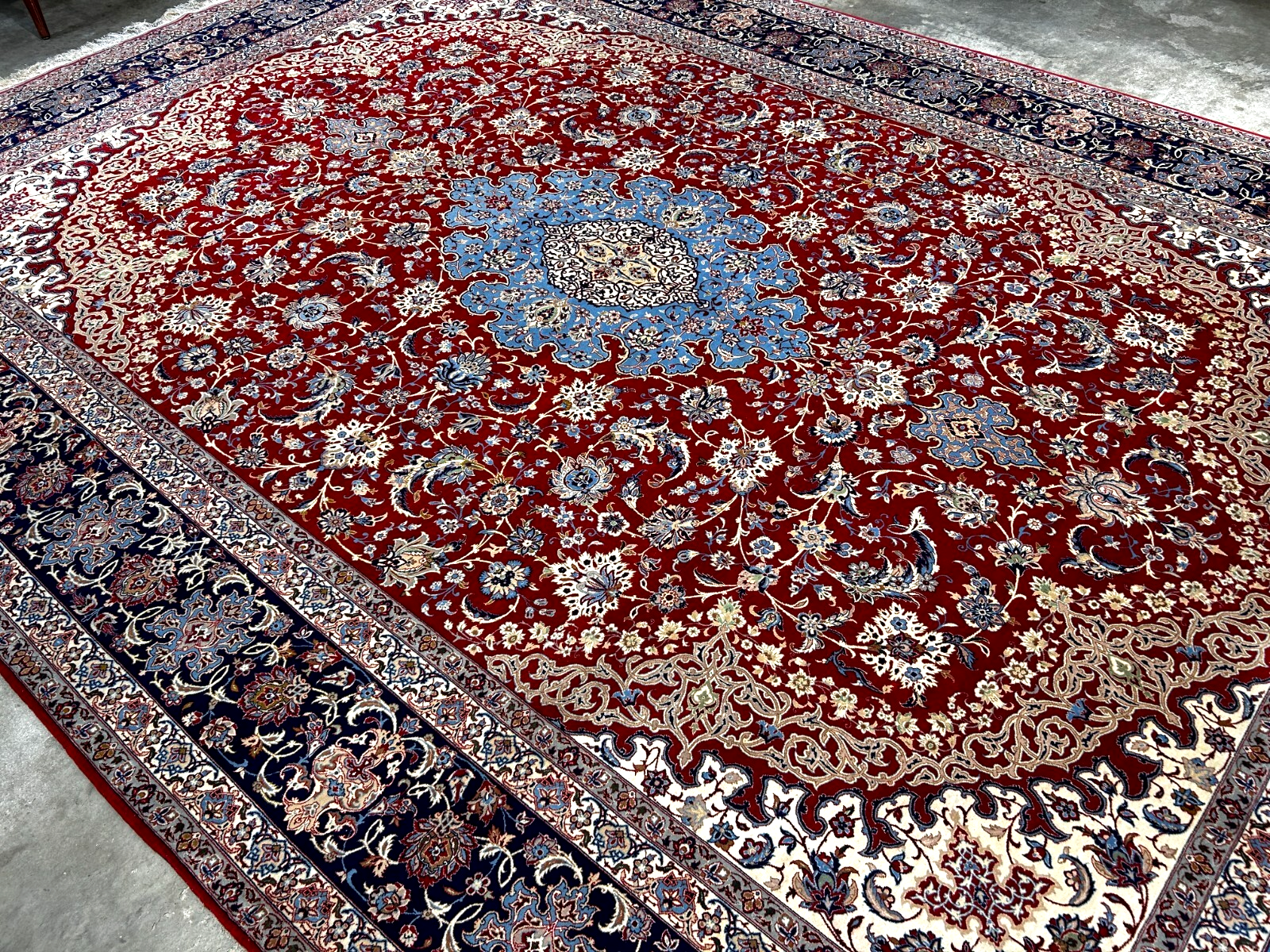 8'10"x12'4" Extra Fine Hand-Knotted Wool & Silk Isfahane Zolfaghari Rug