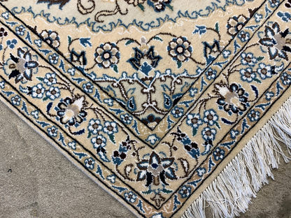 3'3"x4'9'' Hand-Knotted Very Fine Silk & Wool Naine Area Rug