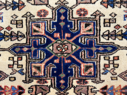 3'8"x5'2" Hand-Knotted 100% Wool Pile Karaja Area Rug - Carpet