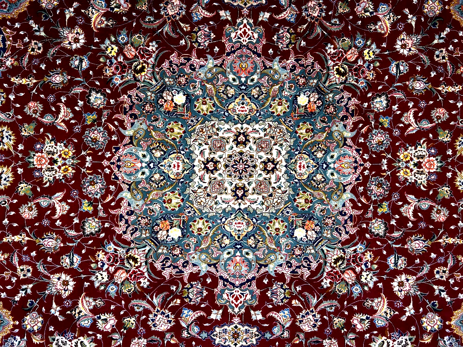 8'x11'7" Extra-Fine 70 Line Silk Foundation Hand-Knotted Wool & Silk Tabrize Rug