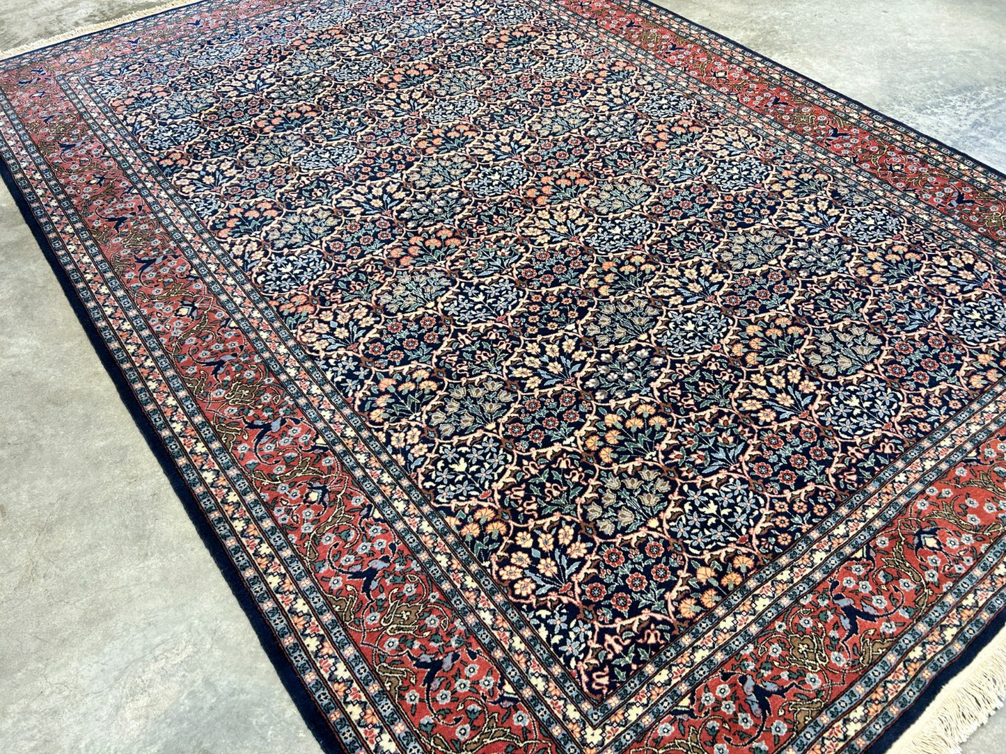 6'8"x9'9" Hand-Knotted 100% Wool Pile Hereke Carpet - Area Rug