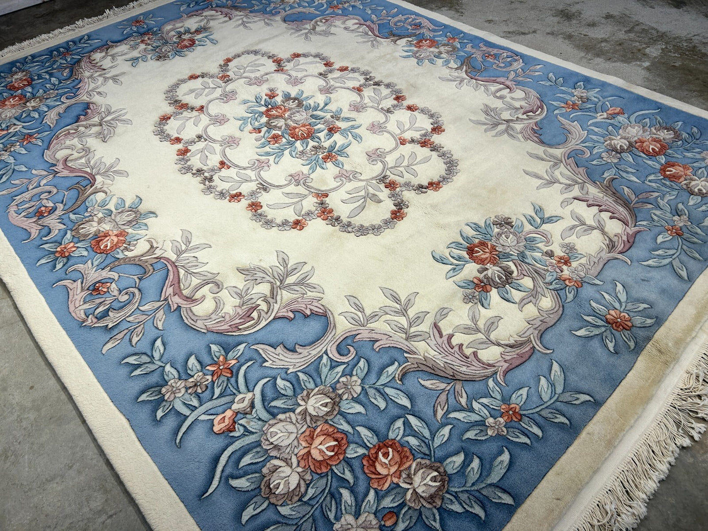 8'2" x 11'2" Hand-Knotted 100% Wool Carpet - Chinese Aubusson Area Rug