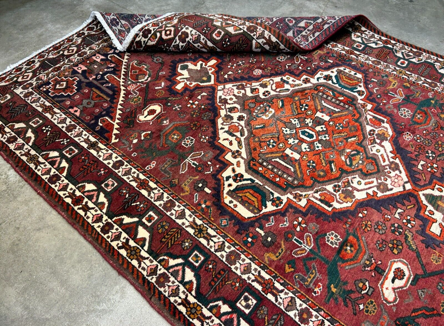 6'5"x9'9" Hand-Knotted 100% Wool Pile Bakhtiarie Carpet - Area Rug