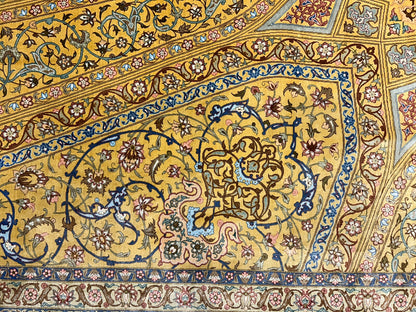 9'8"x12'11" Exquisite Signed Hand-Knotted 100% Silk Qume Rug