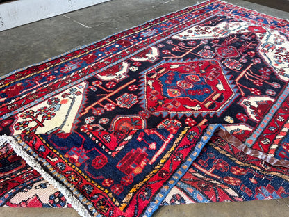 5'2" x 9'2'' Hand-Knotted 100% Lamb Wool Pile Nahavande Area Rug - Carpet