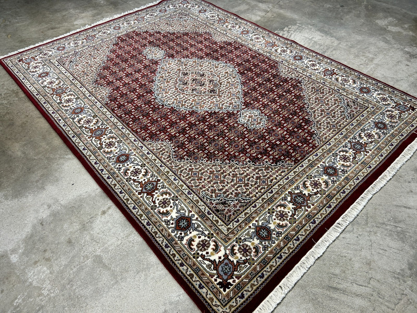 5'8"x7'8" Hand-Knotted 100% Wool Pile Tabrize Design Carpet - Area Rug