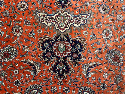 9'10"x13'11" Exquisite Signed Hand-Knotted 100% Silk Qume Rug