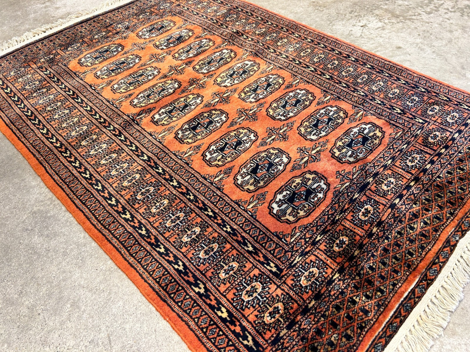 2'8"x3'11" Hand-Knotted 100% Wool Pile Bokhara Rug