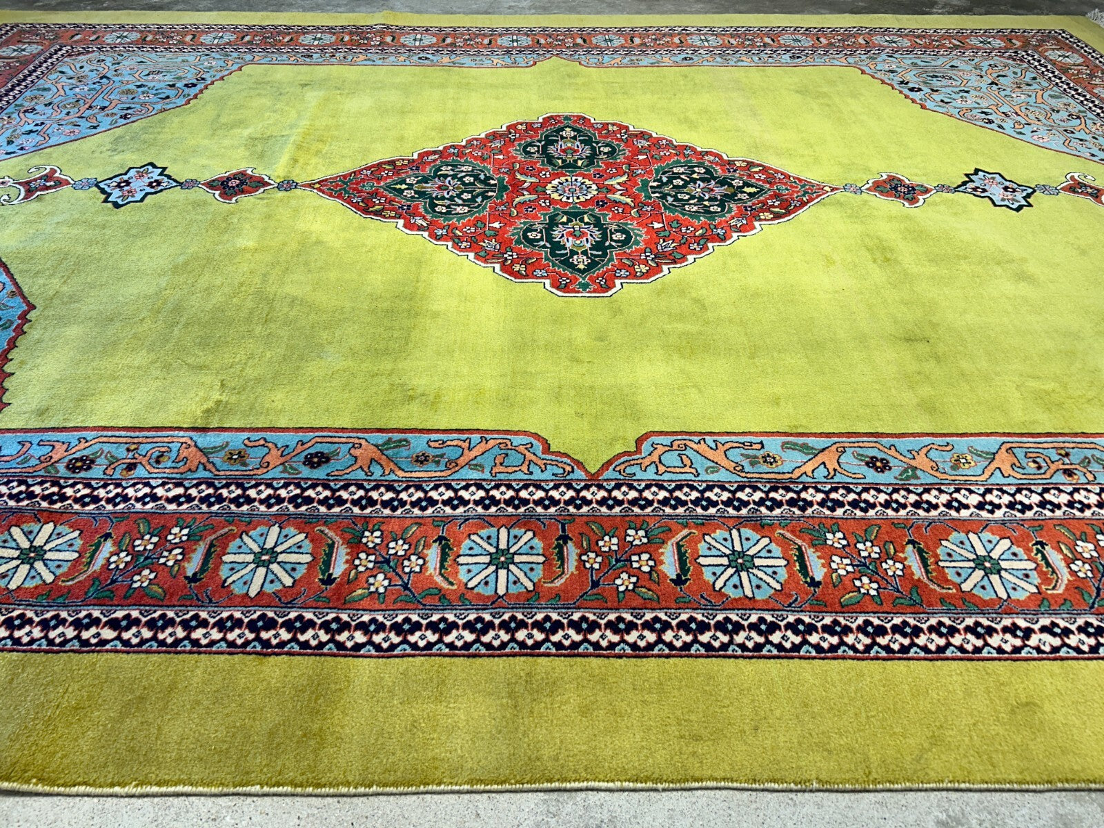 8'2"x11'3" One-of-a-Kind Hand-Knotted 100% Wool Pile Tabrize Carpet - Area Rug