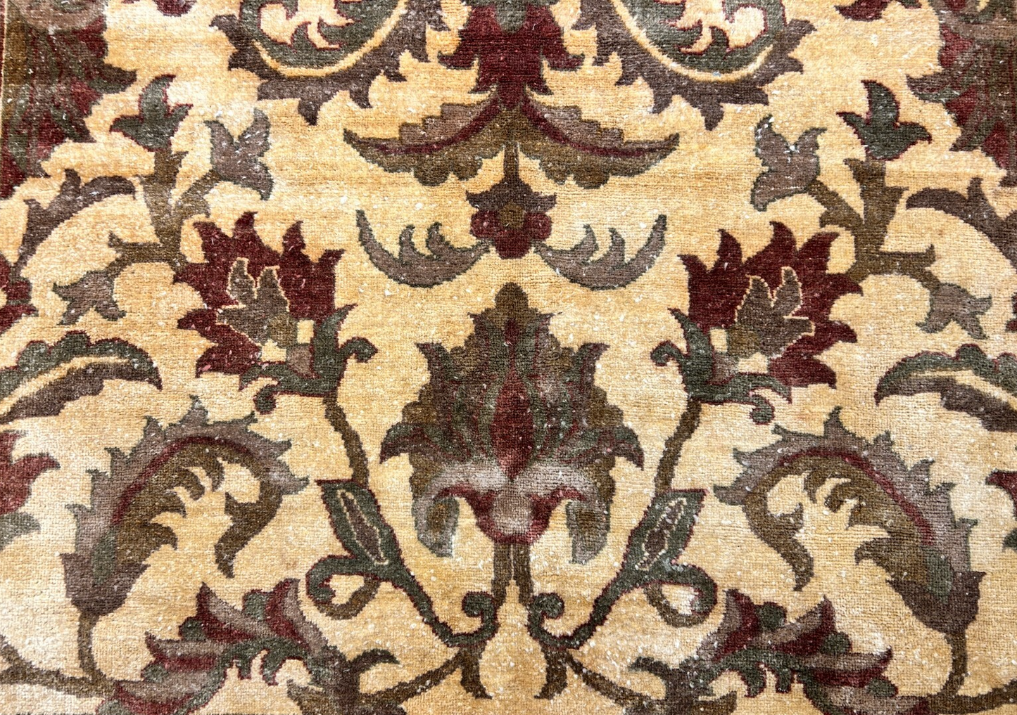 6'6"x9'6'' Hand-Knotted Indian Wool Pile Handmade Area Rug - Carpet