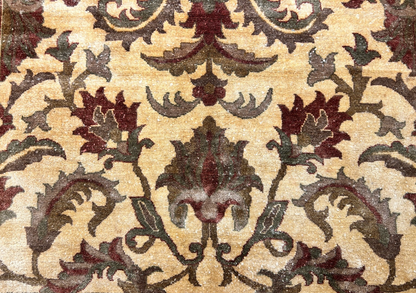 6'6"x9'6'' Hand-Knotted Indian Wool Pile Handmade Area Rug - Carpet