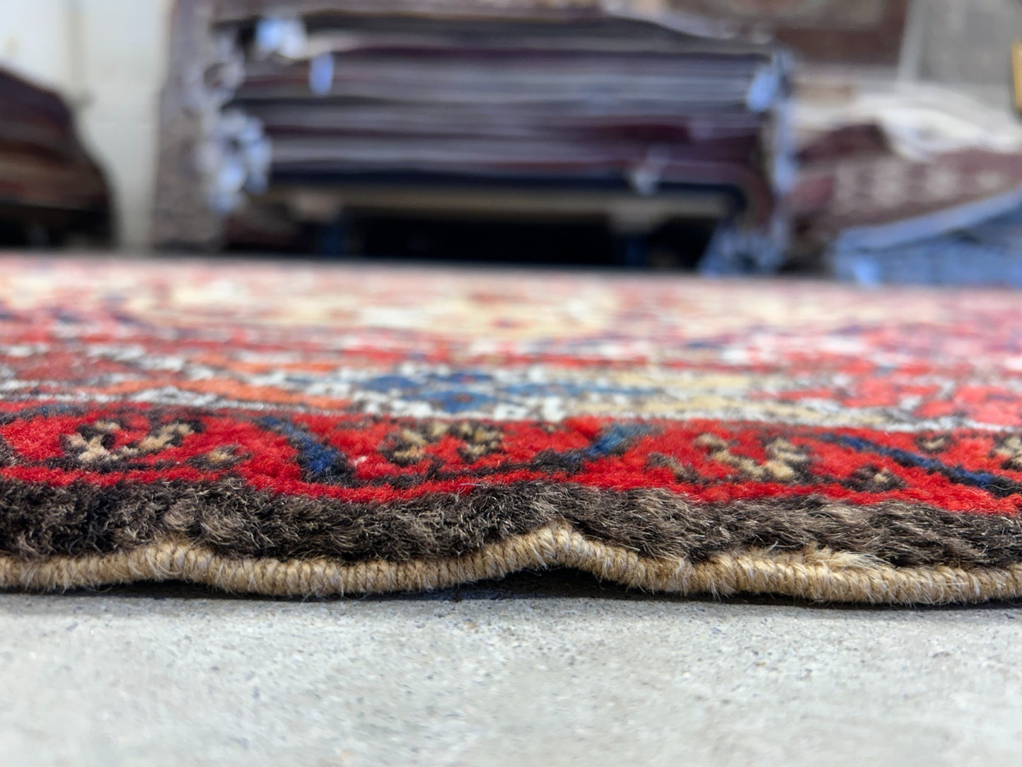 4'6"x7'4" Hand-Knotted 100% Wool Pile Herize Area Rug - Carpet