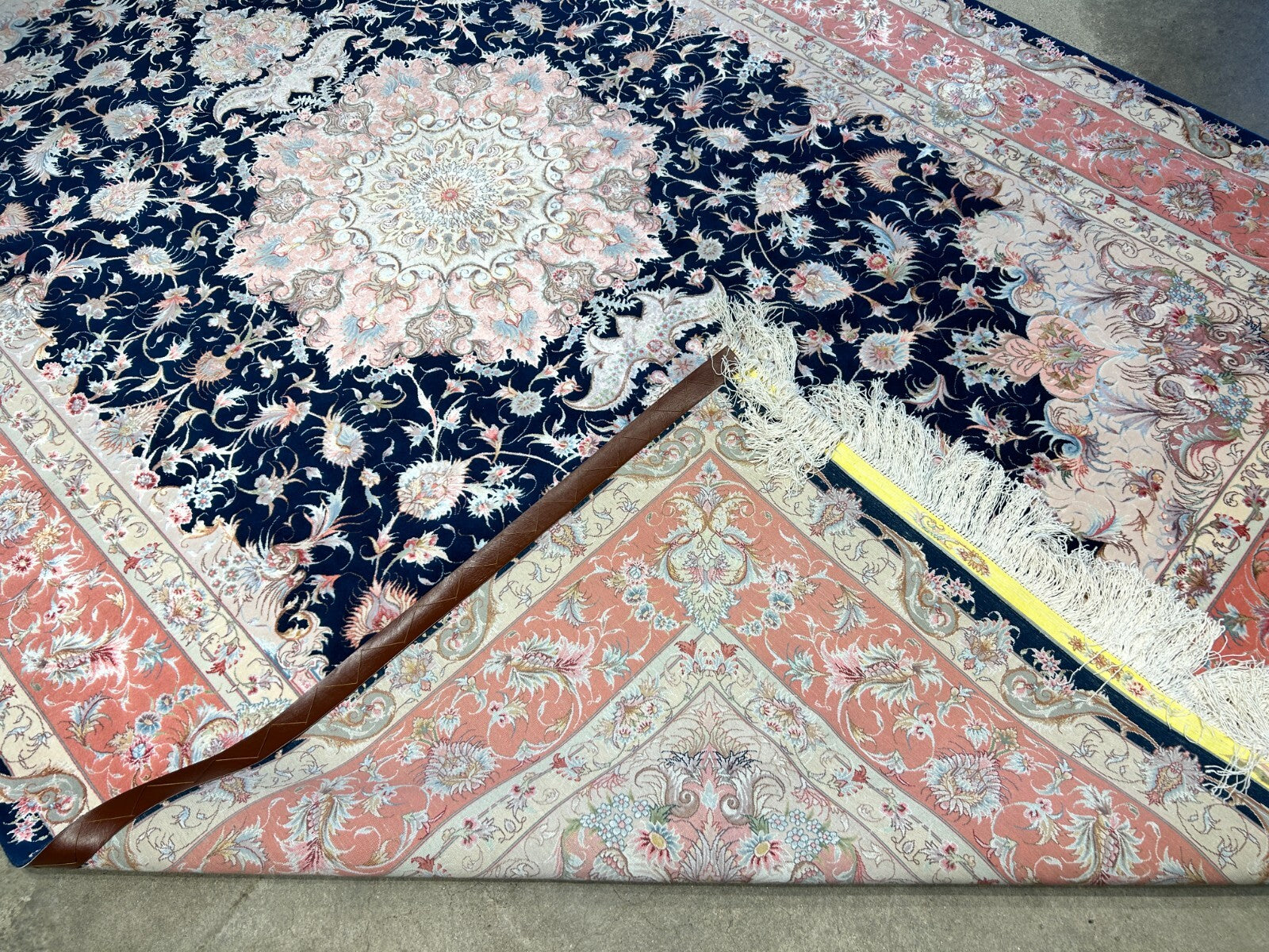 6'7"x10'2" Fine Hand-Knotted Wool & Silk Blend Tabrize Carpet - Area Rug