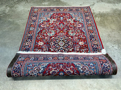 3'5"x5'2" Hand-Knotted 100% Wool Pile Sarouke Rug
