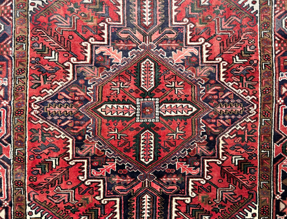 6'7" x 10'4" One-of-a-kind 100% Wool Pile Herize Area Rug - Handamade Carpet