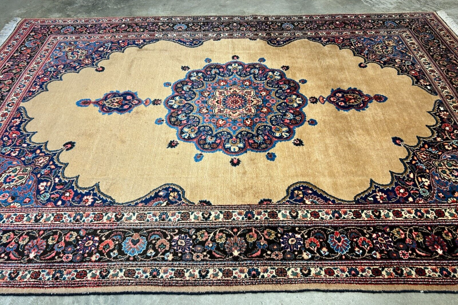 6'11"x10'3" Antique Hand-Knotted Wool Oriental Mood Rug - Area Carpet