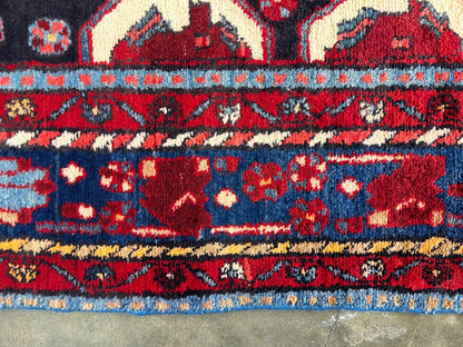 5'2" x 9'2'' Hand-Knotted 100% Lamb Wool Pile Nahavande Area Rug - Carpet