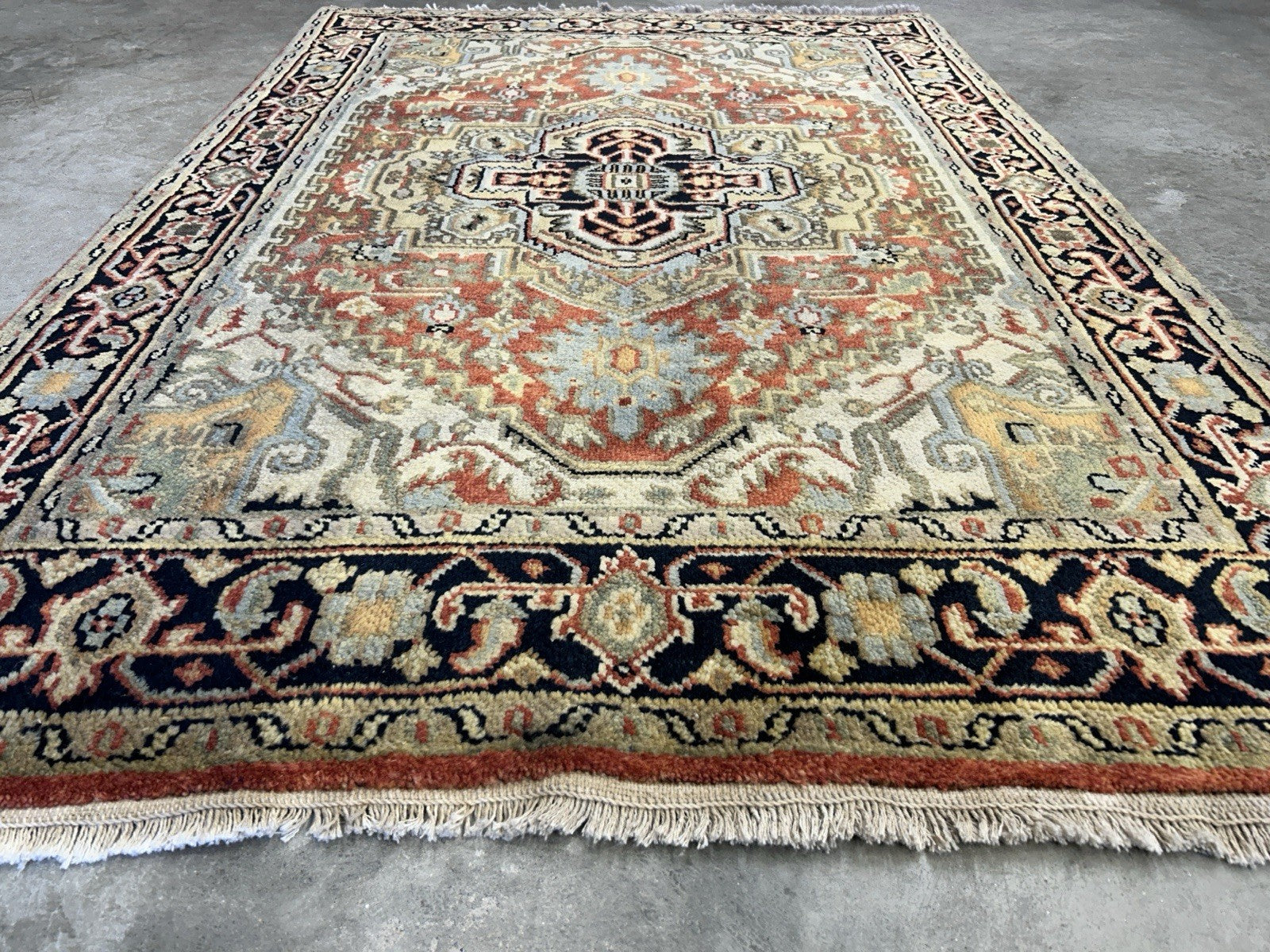 4’1”x6’1” Hand-Knotted 100% Wool Indoserapi Area Rug - Carpet